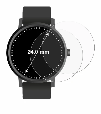 Imagen del dispositivo Relojes (Circular, ø: 24 mm) con una amplia variedad de protectores de pantalla.