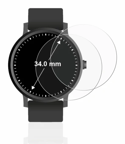 Imagen del dispositivo Relojes (Circular, ø: 34 mm) con una amplia variedad de protectores de pantalla.