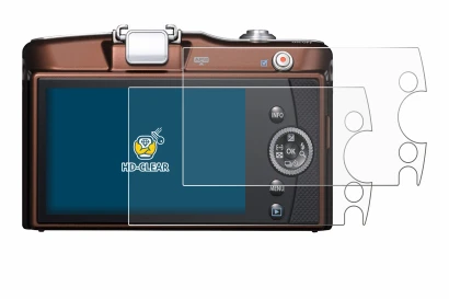Imagen del dispositivo Olympus PEN E-PM1 con una amplia variedad de protectores de pantalla.