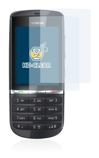 Imagen del dispositivo Nokia Asha 300 con una amplia variedad de protectores de pantalla.