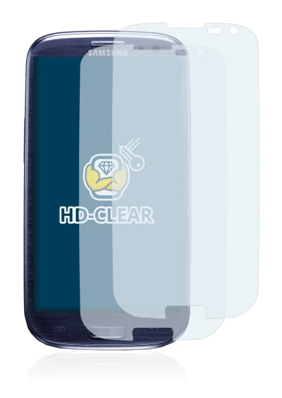 Imagen del dispositivo Samsung Galaxy S3 I9300 con una amplia variedad de protectores de pantalla.