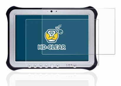 Imagen del dispositivo Panasonic Toughpad FZ-G1 con una amplia variedad de protectores de pantalla.