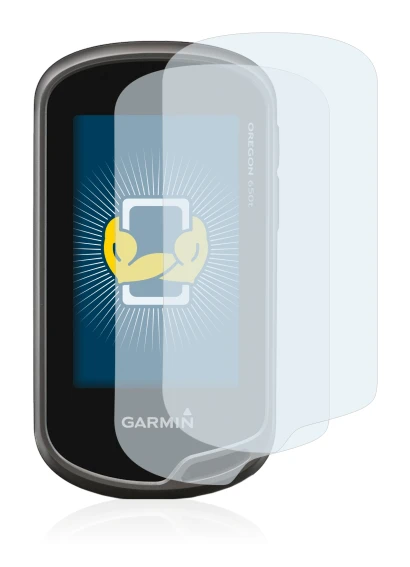 Imagen del dispositivo Garmin Oregon 650t con una amplia variedad de protectores de pantalla.