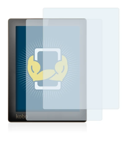 Imagen del dispositivo Kobo Aura con una amplia variedad de protectores de pantalla.