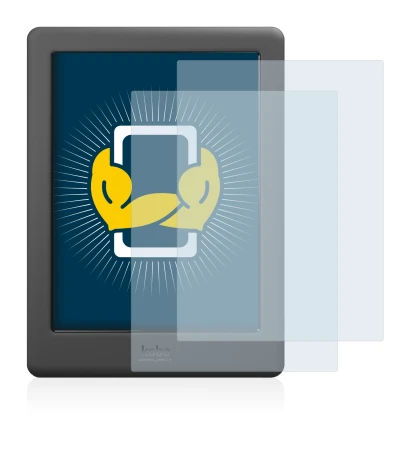 Imagen del dispositivo Kobo Glo HD con una amplia variedad de protectores de pantalla.