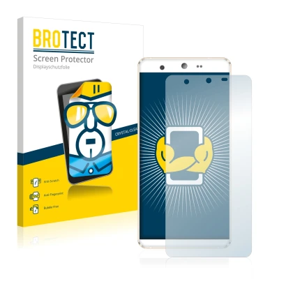 Parte frontal de un envase de producto con el logotipo de la marca BROTECT. Al lado se muestra el dispositivo Kingzone N5 con
