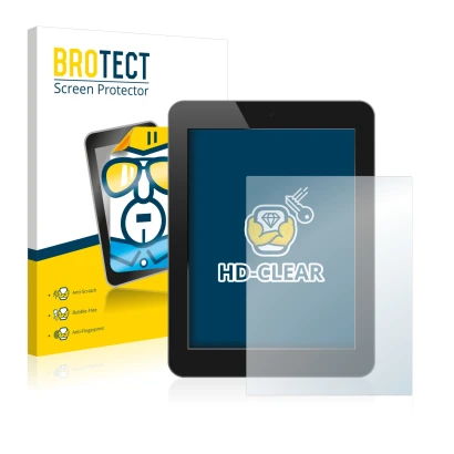 Parte frontal de un envase de producto con el logotipo de la marca BROTECT. Al lado se muestra el dispositivo con su protector