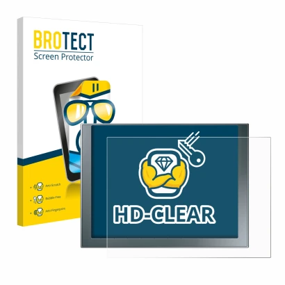 Parte frontal de un envase de producto con el logotipo de la marca BROTECT. Al lado se muestra el dispositivo Siemens Simatic 