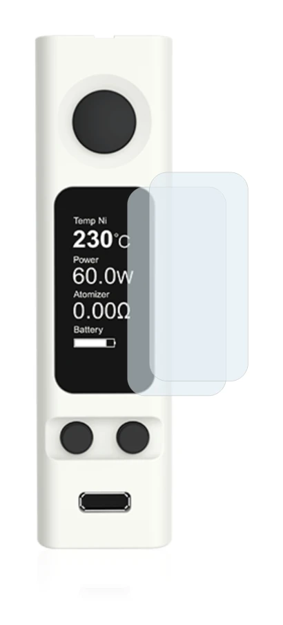 Imagen del dispositivo Joyetech eVic VTwo Mini con una amplia variedad de protectores de pantalla.