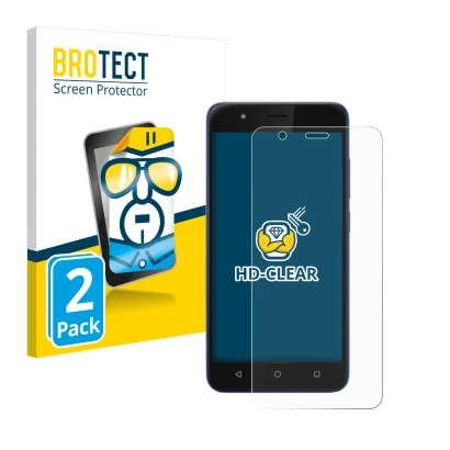 Parte frontal de un envase de producto con el logotipo de la marca BROTECT. Al lado se muestra el dispositivo Gigaset GS270 pl