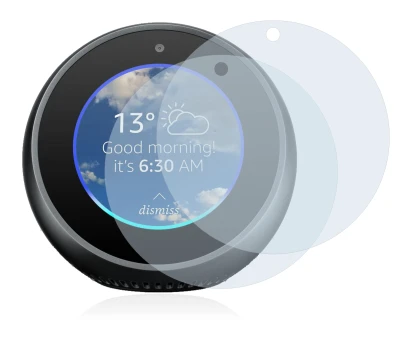 Imagen del dispositivo Amazon Echo Spot con una amplia variedad de protectores de pantalla.