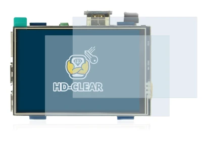 Imagen del dispositivo Raspberry Pi Touchscreen (3.5") con una amplia variedad de protectores de pantalla.