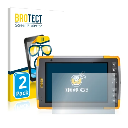 Parte frontal de un envase de producto con el logotipo de la marca BROTECT. Al lado se muestra el dispositivo Juniper Systems
