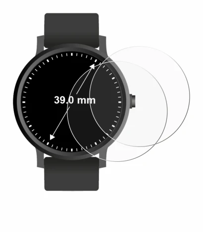 Imagen del dispositivo Circular Displays (ø: 39 mm) con una amplia variedad de protectores de pantalla.