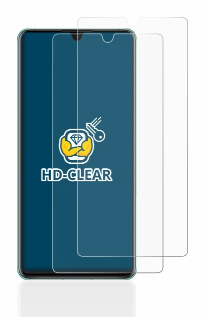 Imagen del dispositivo Huawei P30 con una amplia variedad de protectores de pantalla.