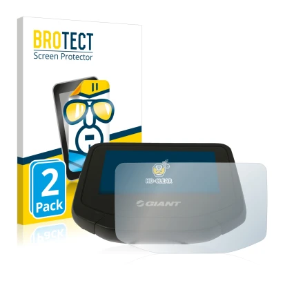 Parte frontal de un envase de producto con el logotipo de la marca BROTECT. Al lado se muestra el dispositivo Giant RideContro