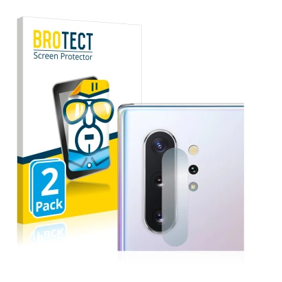 Parte frontal de un envase de producto con el logotipo de la marca BROTECT. Al lado se muestra el dispositivo Samsung Galaxy N