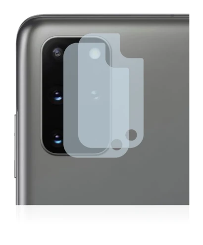 Imagen del dispositivo Samsung Galaxy S20 Plus (SÓLO Cámara) con una amplia variedad de protectores de pantalla.