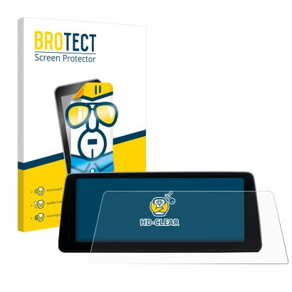 Parte frontal de un envase de producto con el logotipo de la marca BROTECT. Al lado se muestra el dispositivo BMW 7 G11 2016-2