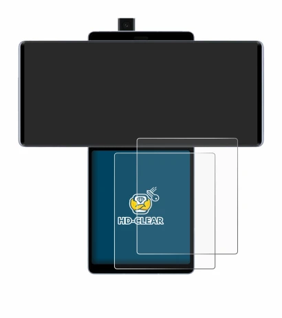 Imagen del dispositivo LG Wing (Pantalla trasera) con una amplia variedad de protectores de pantalla.