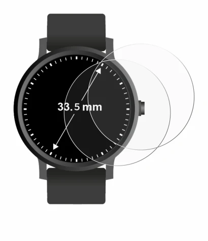 Imagen del dispositivo Relojes (Circular, ø: 33.5 mm) con una amplia variedad de protectores de pantalla.