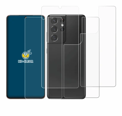 Imagen del dispositivo Samsung Galaxy S21 Ultra 5G (Frontal+Trasero) con una amplia variedad de protectores de pantalla.