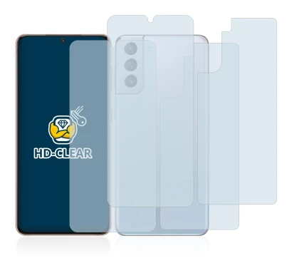 Imagen del dispositivo Samsung Galaxy S21 5G (Frontal+Trasero) con una amplia variedad de protectores de pantalla.