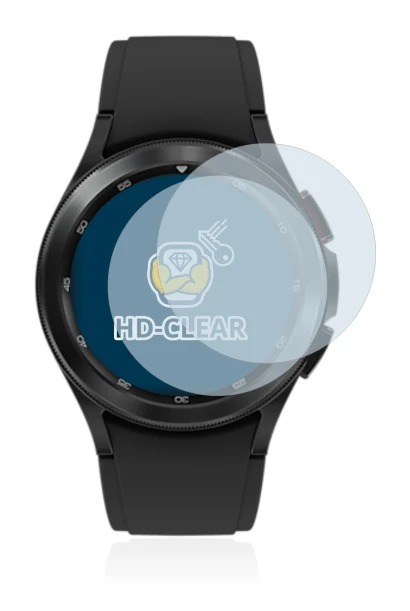 Imagen del dispositivo Samsung Galaxy Watch 4 Classic (42mm) con una amplia variedad de protectores de pantalla.