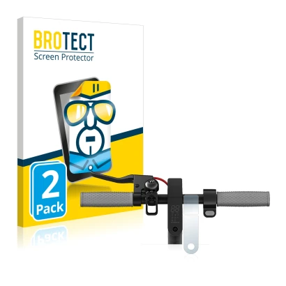 Parte frontal de un envase de producto con el logotipo de la marca BROTECT. Al lado se muestra el dispositivo Xiaomi Mi 1S con