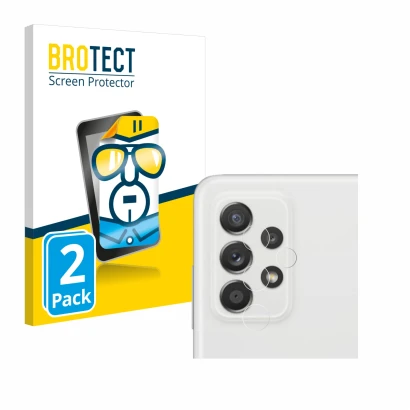 Parte frontal de un envase de producto con el logotipo de la marca BROTECT. Al lado se muestra el dispositivo Samsung Galaxy A