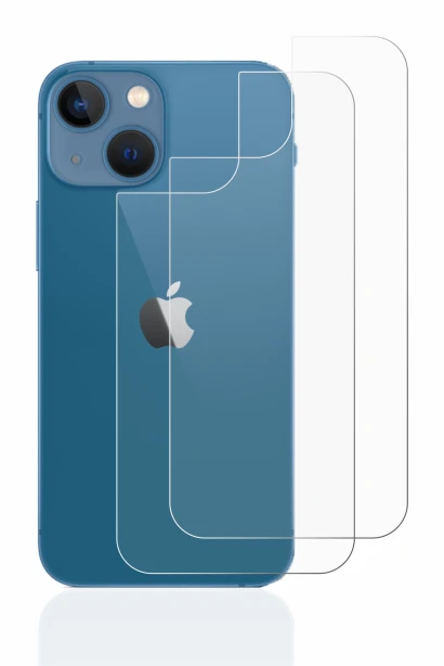 Imagen del dispositivo Apple iPhone 13 mini (Trasero) con una amplia variedad de protectores de pantalla.