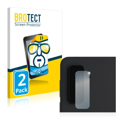 Parte frontal de un envase de producto con el logotipo de la marca BROTECT. Al lado se muestra el dispositivo Microsoft Surfac