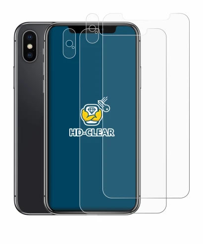 Imagen del dispositivo Apple iPhone X (Frontal+Cámara) con una amplia variedad de protectores de pantalla.