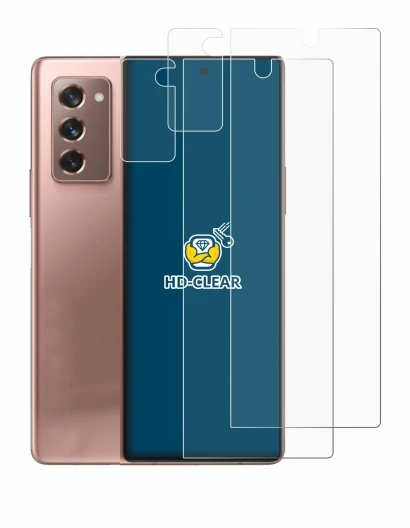 Imagen del dispositivo Samsung Galaxy Z Fold 2 5G (Frontal+Cámara) con una amplia variedad de protectores de pantalla.