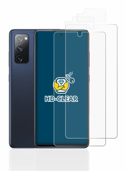 Imagen del dispositivo Samsung Galaxy S20 FE (Frontal+Cámara) con una amplia variedad de protectores de pantalla.