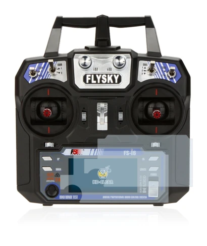 Imagen del dispositivo FlySky FS-i6 con una amplia variedad de protectores de pantalla.