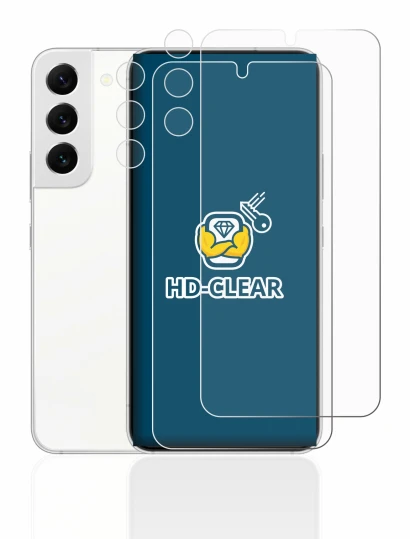 Imagen del dispositivo Samsung Galaxy S22 5G (Frontal+Cámara) con una amplia variedad de protectores de pantalla.