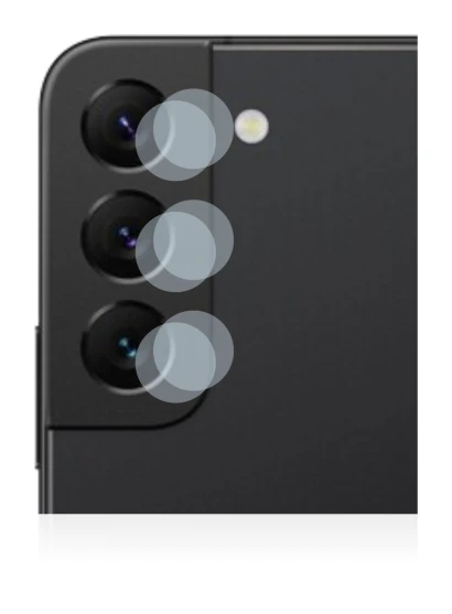 Imagen del dispositivo Samsung Galaxy S22 5G (SÓLO Cámara) con una amplia variedad de protectores de pantalla.