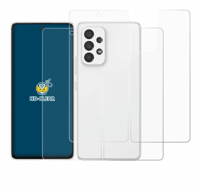 Imagen del dispositivo Samsung Galaxy A53 5G (Frontal+Trasero) con una amplia variedad de protectores de pantalla.