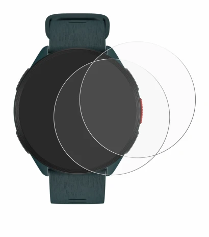 Imagen del dispositivo Polar Pacer con una amplia variedad de protectores de pantalla.