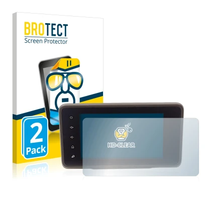 Parte frontal de un envase de producto con el logotipo de la marca BROTECT. Al lado se muestra el dispositivo Dacia Duster 2 M