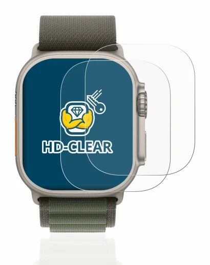 Imagen del dispositivo Apple Watch Ultra (49 mm) con una amplia variedad de protectores de pantalla.