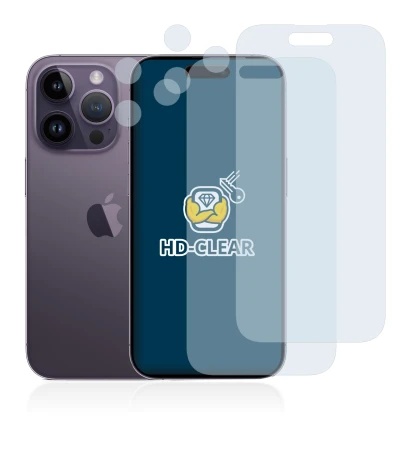 Imagen del dispositivo Apple iPhone 14 Pro (Frontal+Cámara) con una amplia variedad de protectores de pantalla.