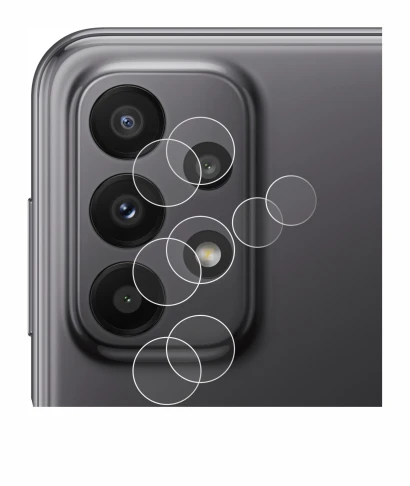 Imagen del dispositivo Samsung Galaxy A23 5G (SÓLO Cámara) con una amplia variedad de protectores de pantalla.
