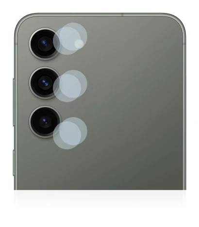 Imagen del dispositivo Samsung Galaxy S23 (SÓLO Cámara) con una amplia variedad de protectores de pantalla.
