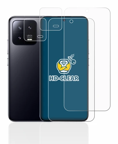Imagen del dispositivo Xiaomi 13 (Frontal+Cámara) con una amplia variedad de protectores de pantalla.