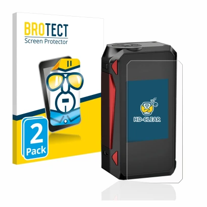 Parte frontal de un envase de producto con el logotipo de la marca BROTECT. Al lado se muestra el dispositivo Smok G-Priv 4 co