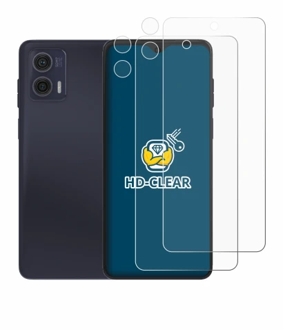 Imagen del dispositivo Motorola Moto G73 5G (Frontal+Cámara) con una amplia variedad de protectores de pantalla.