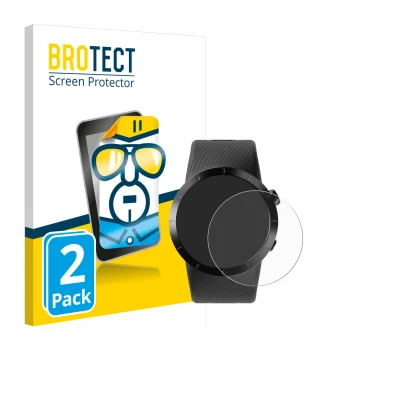 Parte frontal de un envase de producto con el logotipo de la marca BROTECT. Al lado se muestra el dispositivo Shot Scope X5 co