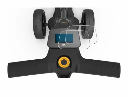 Imagen del dispositivo PowaKaddy FX3 con una amplia variedad de protectores de pantalla.